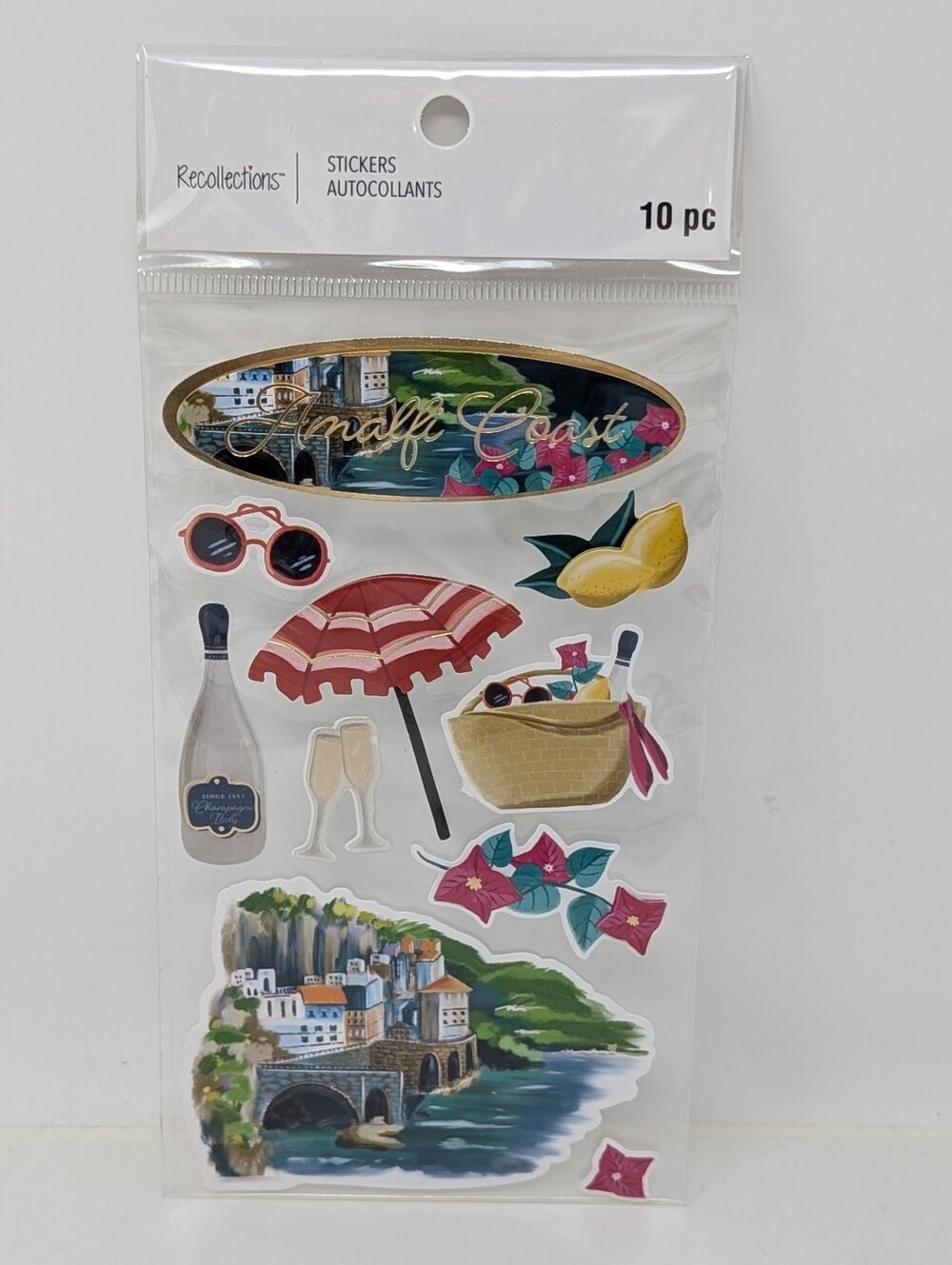 Recollections Coastal Scene Sticker Set - Blue, Red, Yellow, Pink, Green